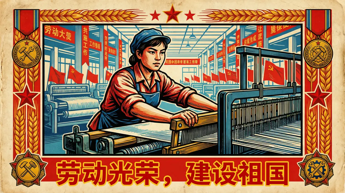 纺织女工宣传画 - 51暗网 巾帼劳模